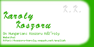 karoly koszoru business card